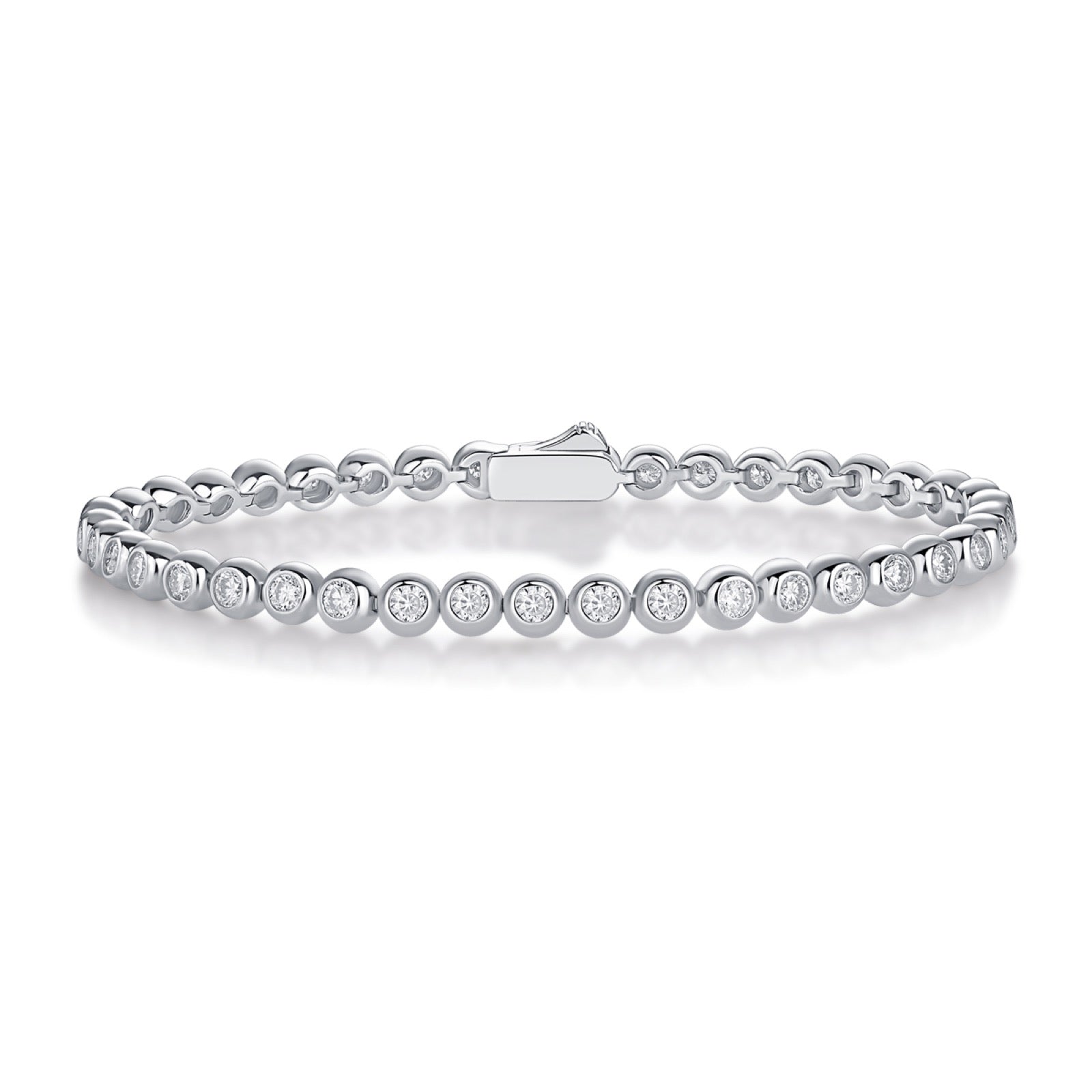 Dreamway Moissanite Tennis Bracelet in Sterling Silver