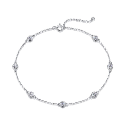 Bollicine Moissanite Station Bracelet in Sterling Silver