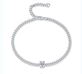 Solitario Oval-Cut Moissanite Chain Bracelet in Sterling Silver