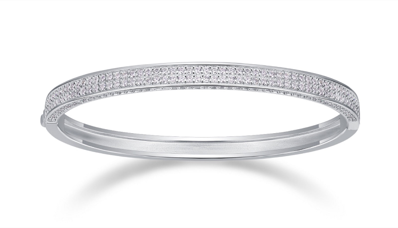 Traiettoria Moissanite Bangle Bracelet in Sterling Silver