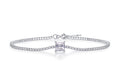 Ghiaccio Moissanite Chain Bracelet in Sterling Silver