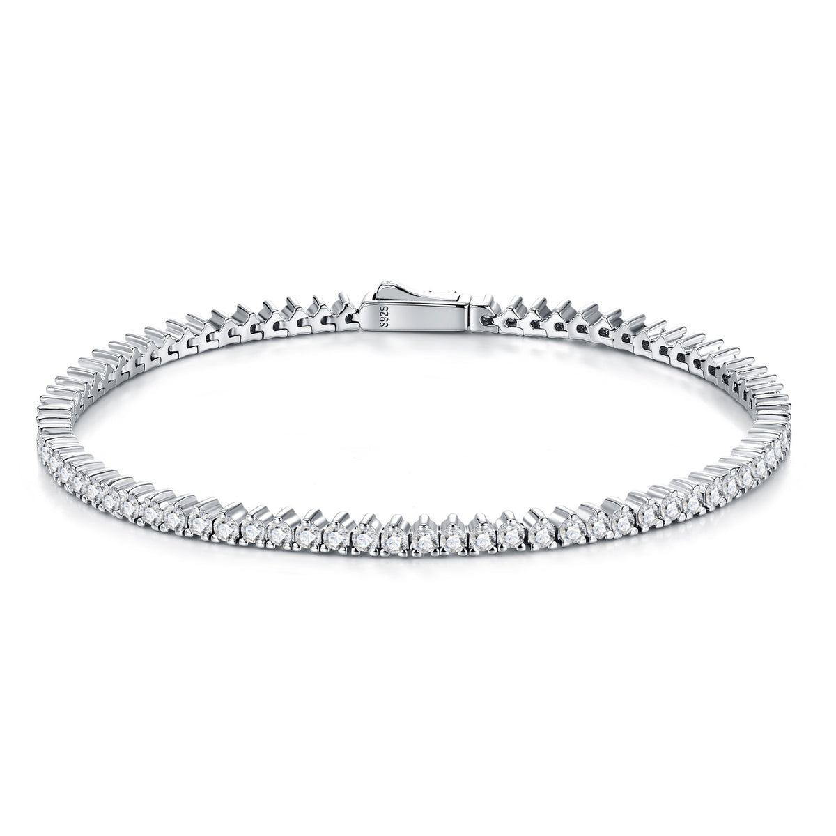 Segno Moissanite Tennis Bracelet in Sterling Silver