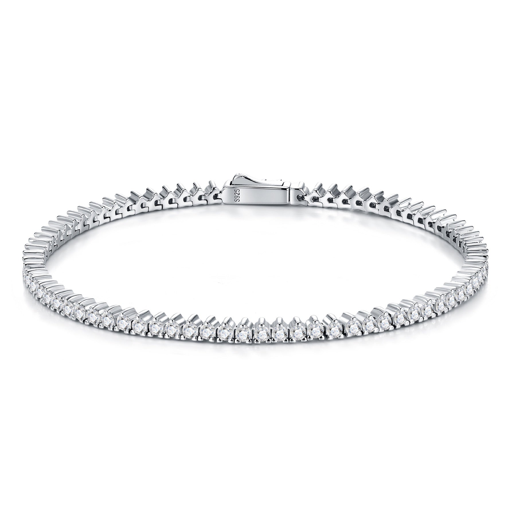 Segno Moissanite Tennis Bracelet in Sterling Silver
