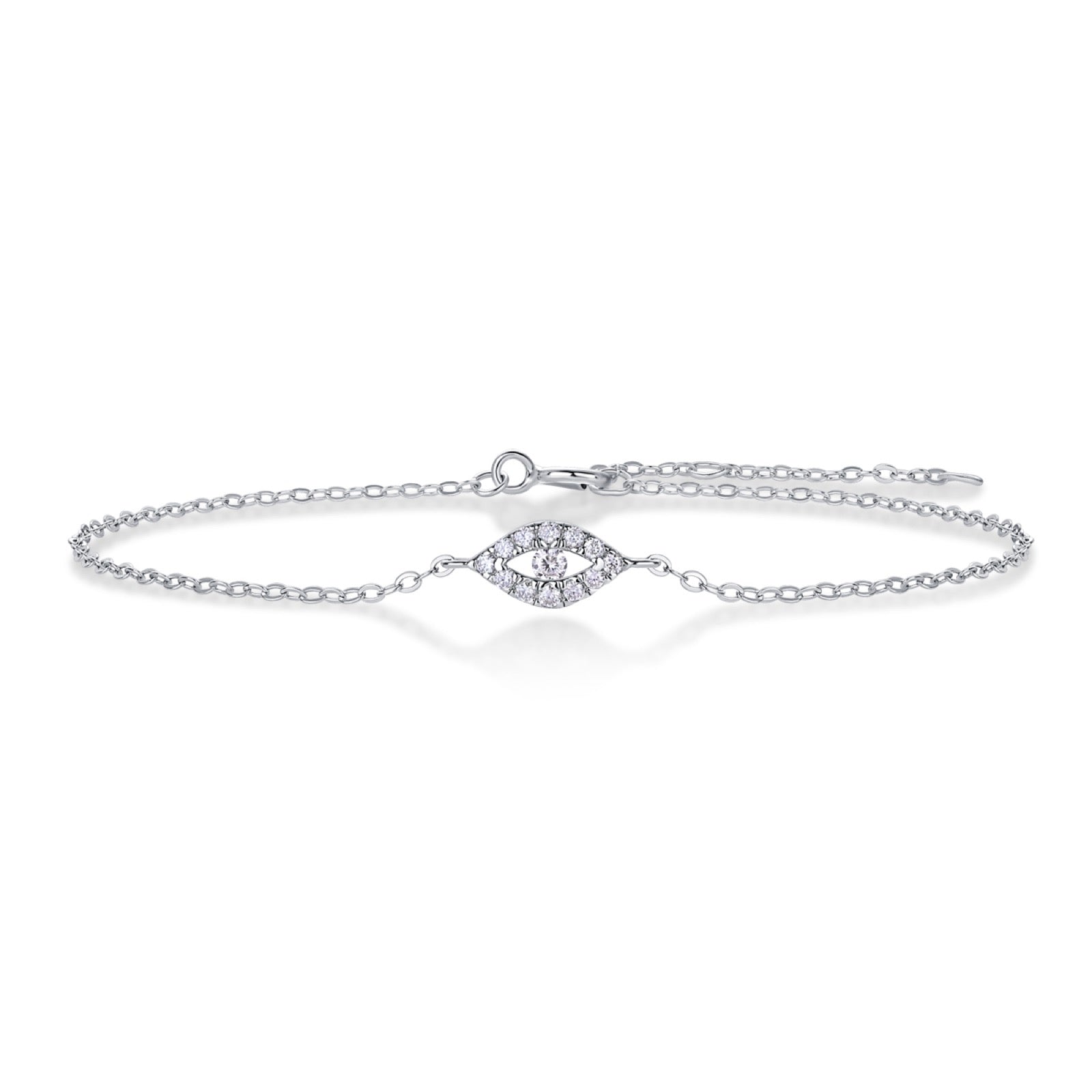 Finestra Moissanite Chain Bracelet in Sterling Silver