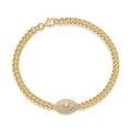 Occhio Moissanite Chain Bracelet in Gold-Tone Sterling Silver