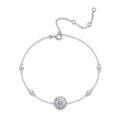 Roundel Moissanite Chain Bracelet in Sterling Silver