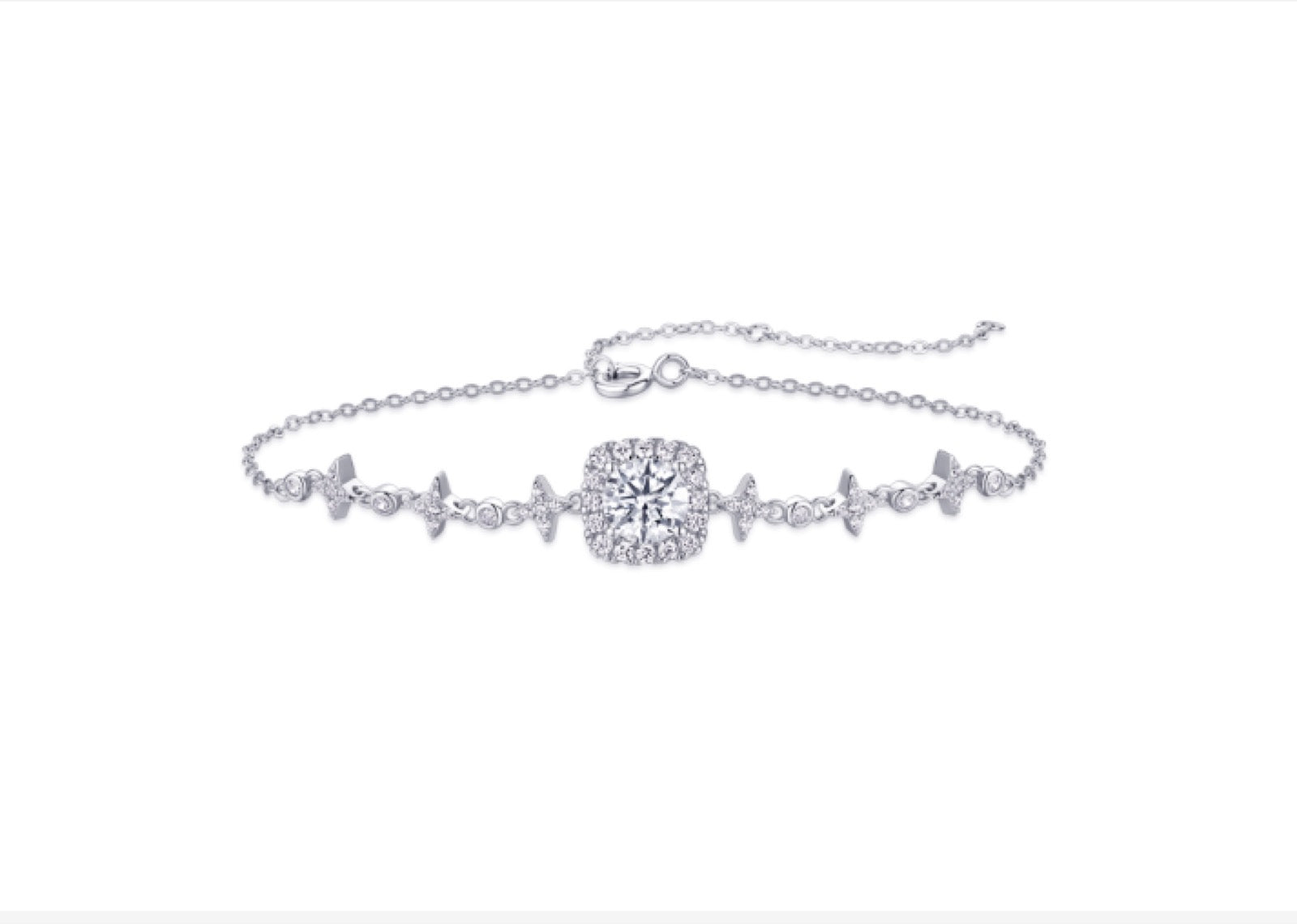 Unita Moissanite Chain Bracelet in Sterling Silver