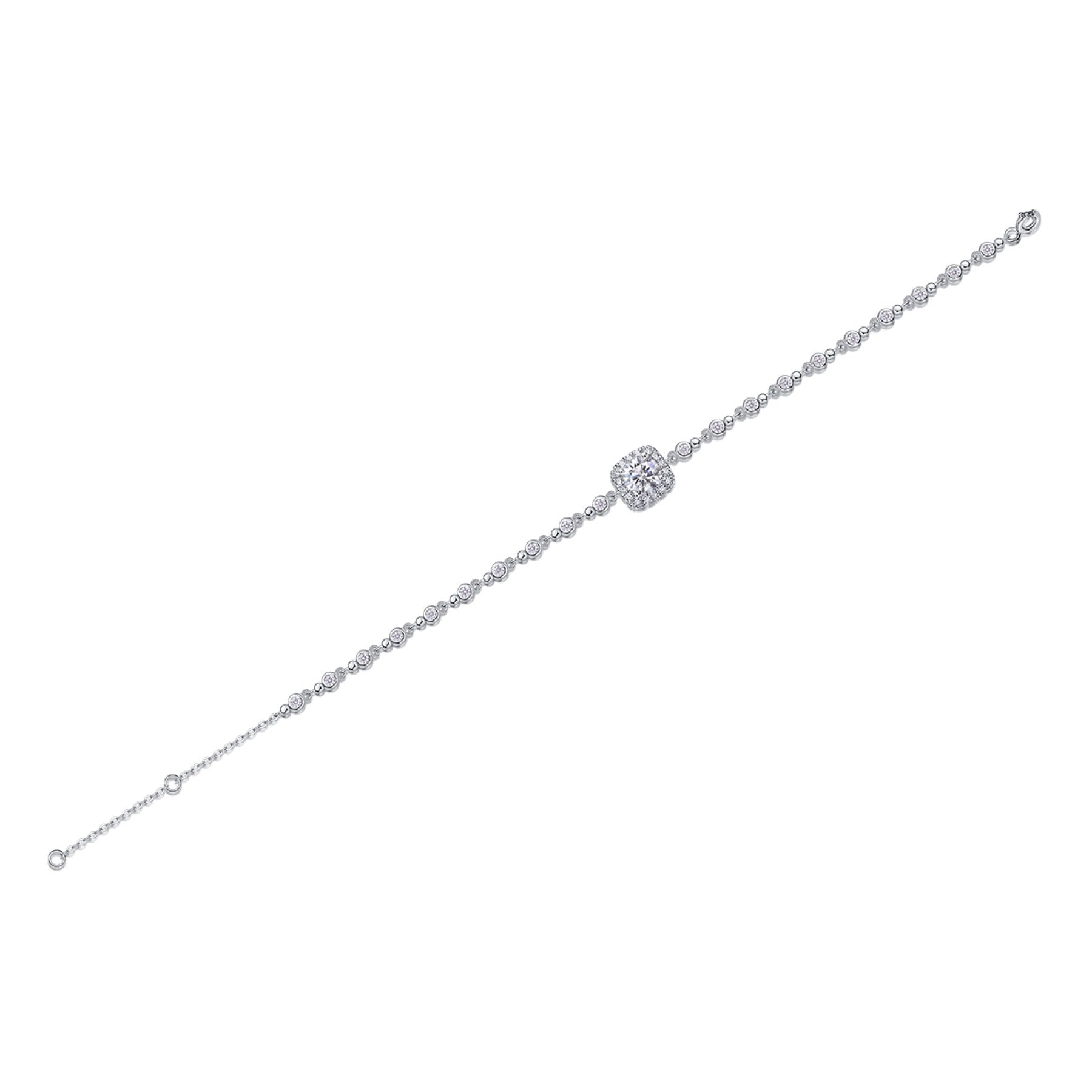 Orbita Moissanite Station Bracelet in Sterling Silver
