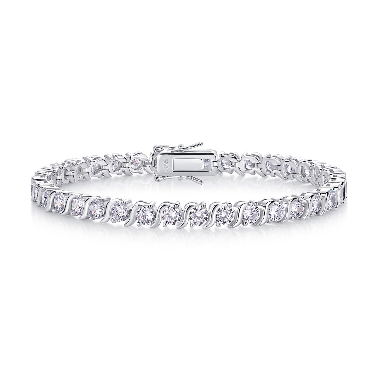 Grazia Moissanite Tennis Bracelet in Sterling Silver