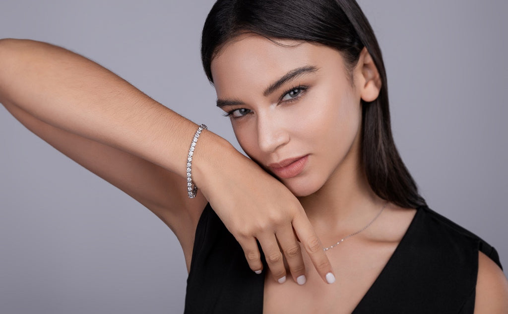Grazia Moissanite Tennis Bracelet in Sterling Silver