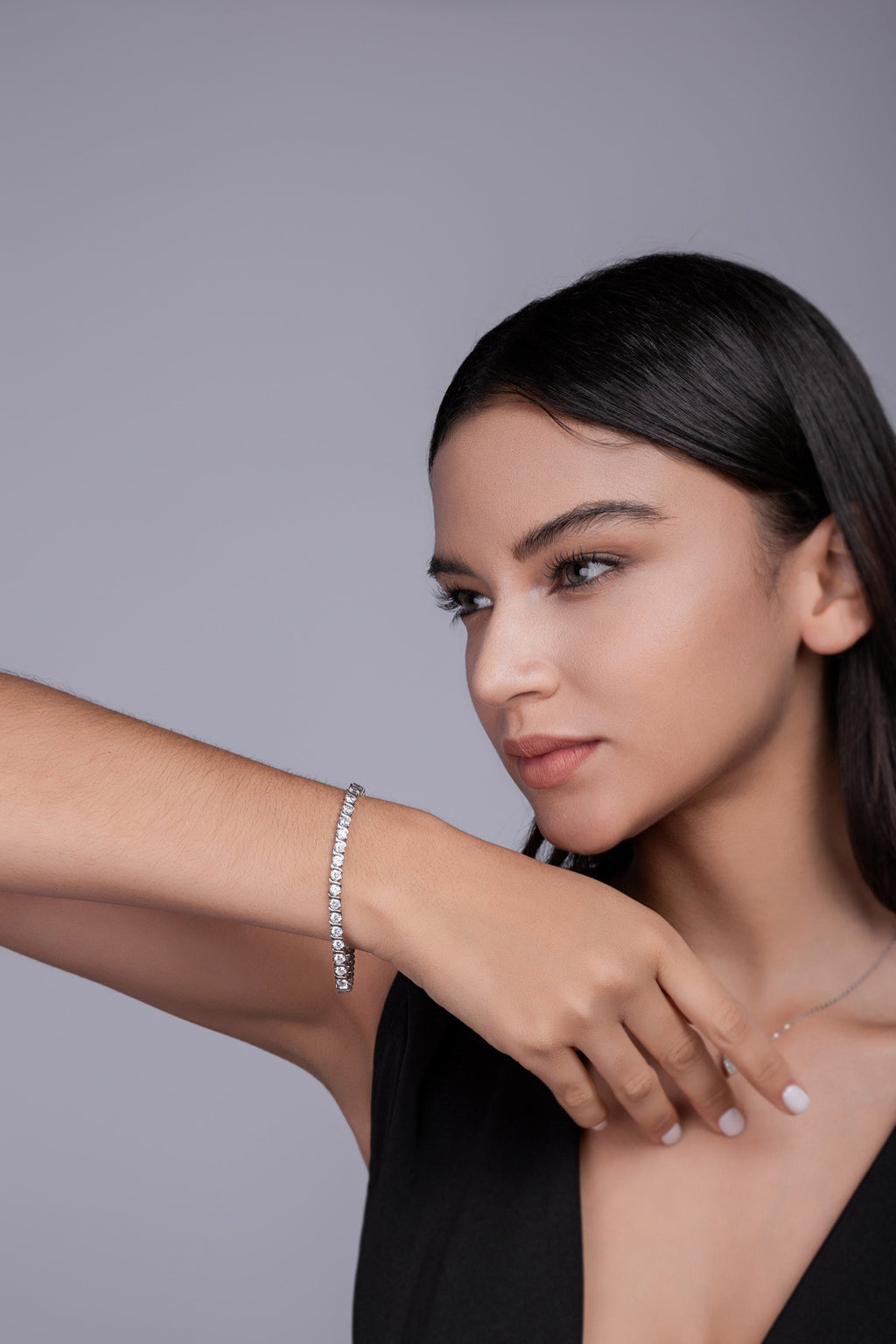 Grazia Moissanite Tennis Bracelet in Sterling Silver