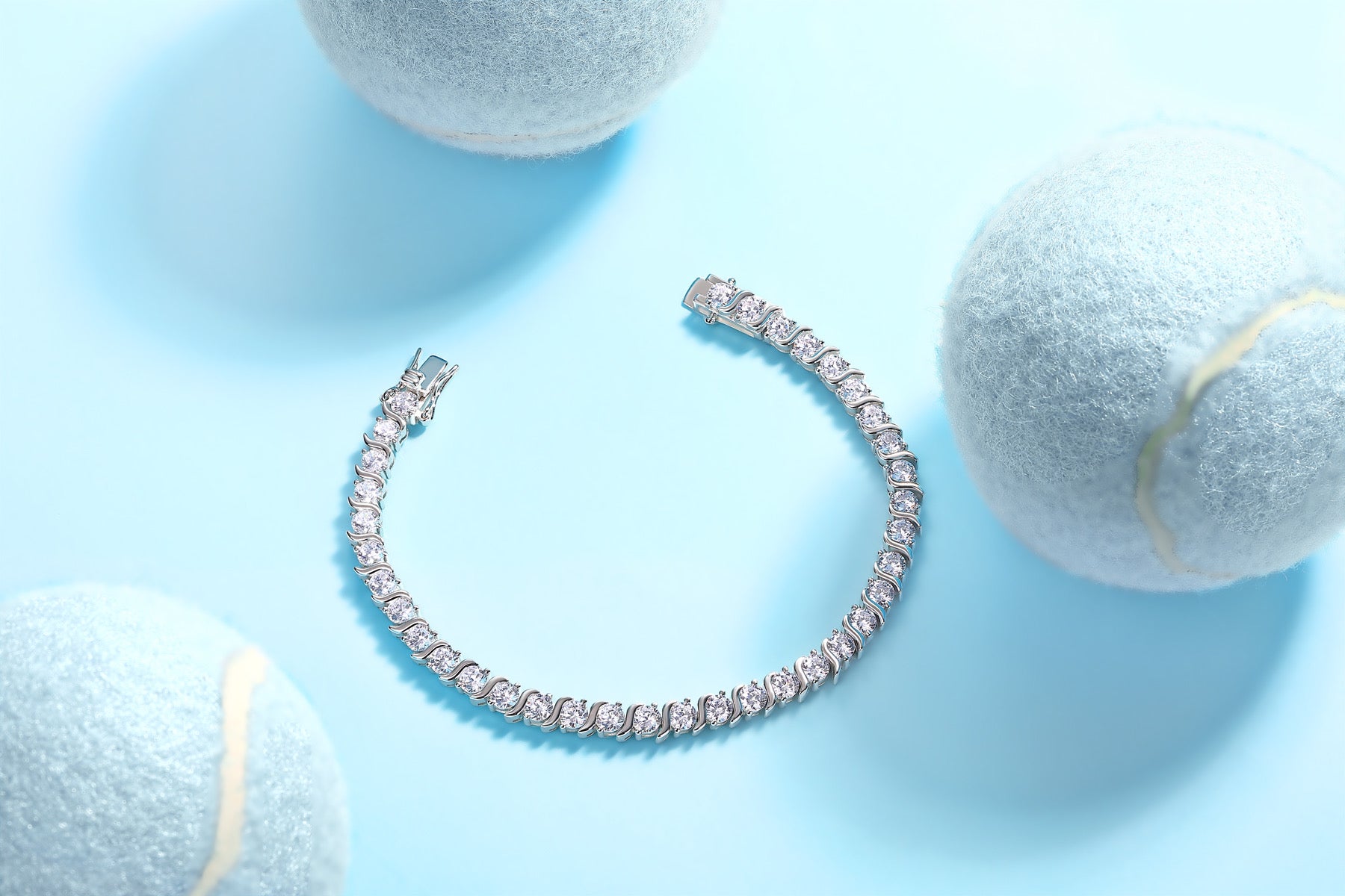 Grazia Moissanite Tennis Bracelet in Sterling Silver