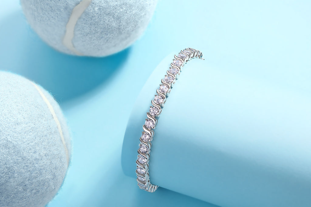 Grazia Moissanite Tennis Bracelet in Sterling Silver