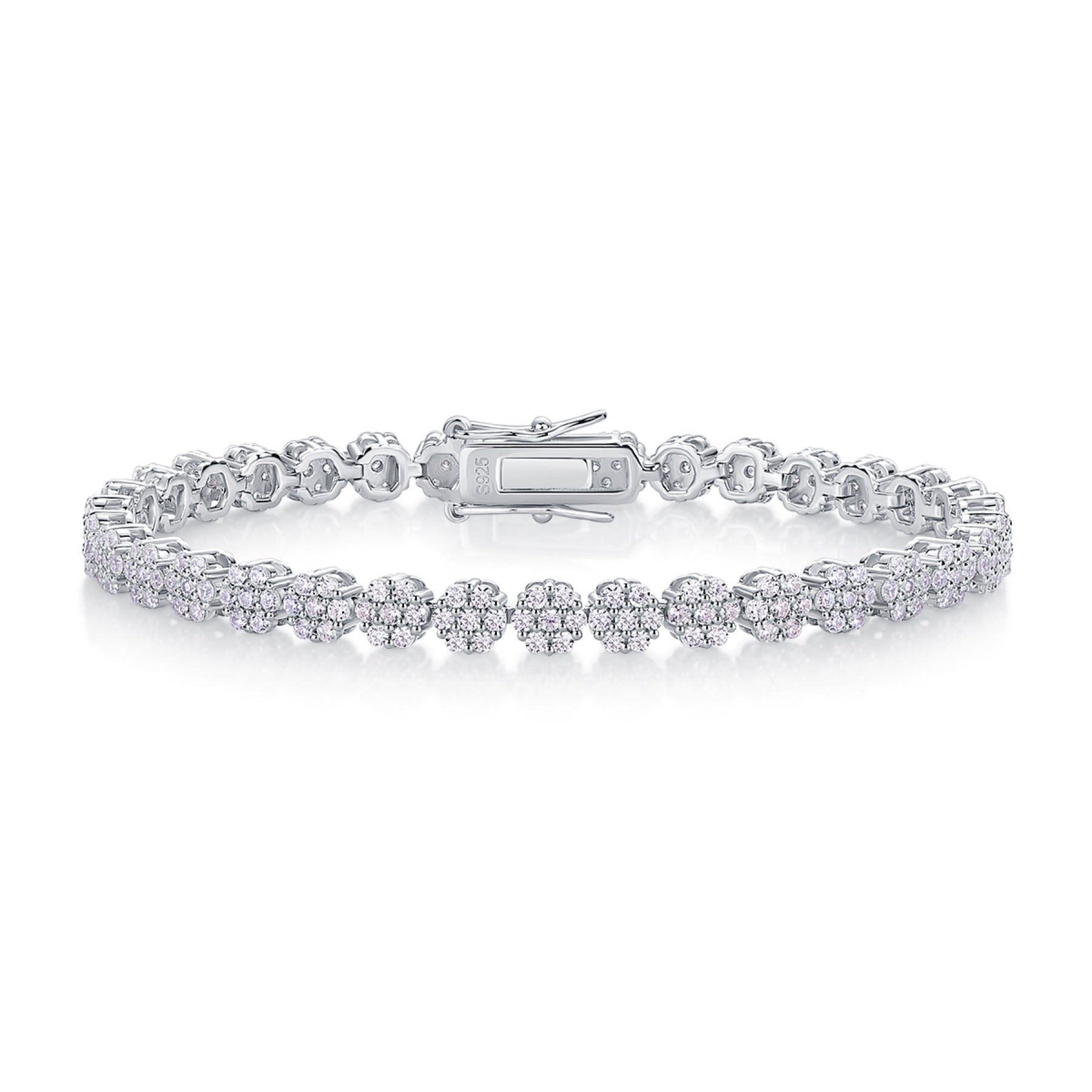Fiorame Moissanite Tennis Bracelet in Sterling Silver