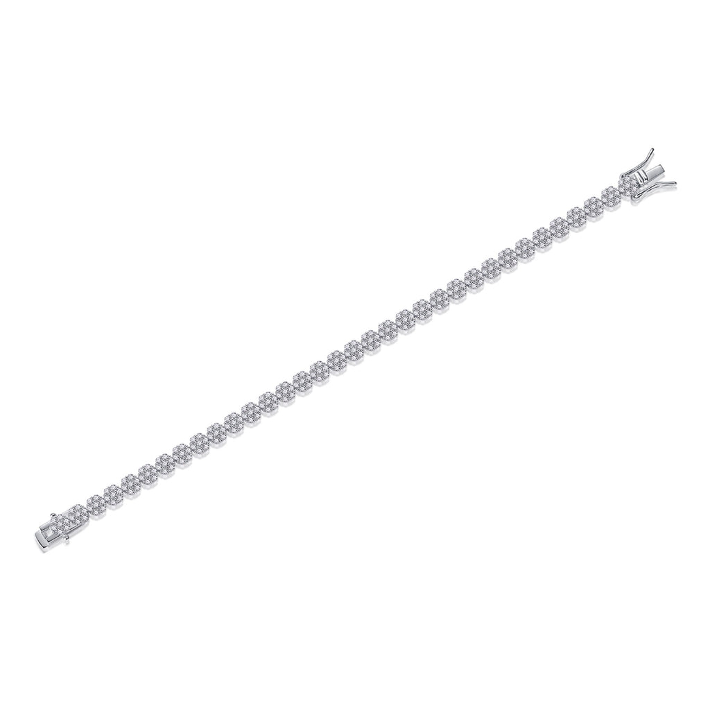 Fiorame Moissanite Tennis Bracelet in Sterling Silver