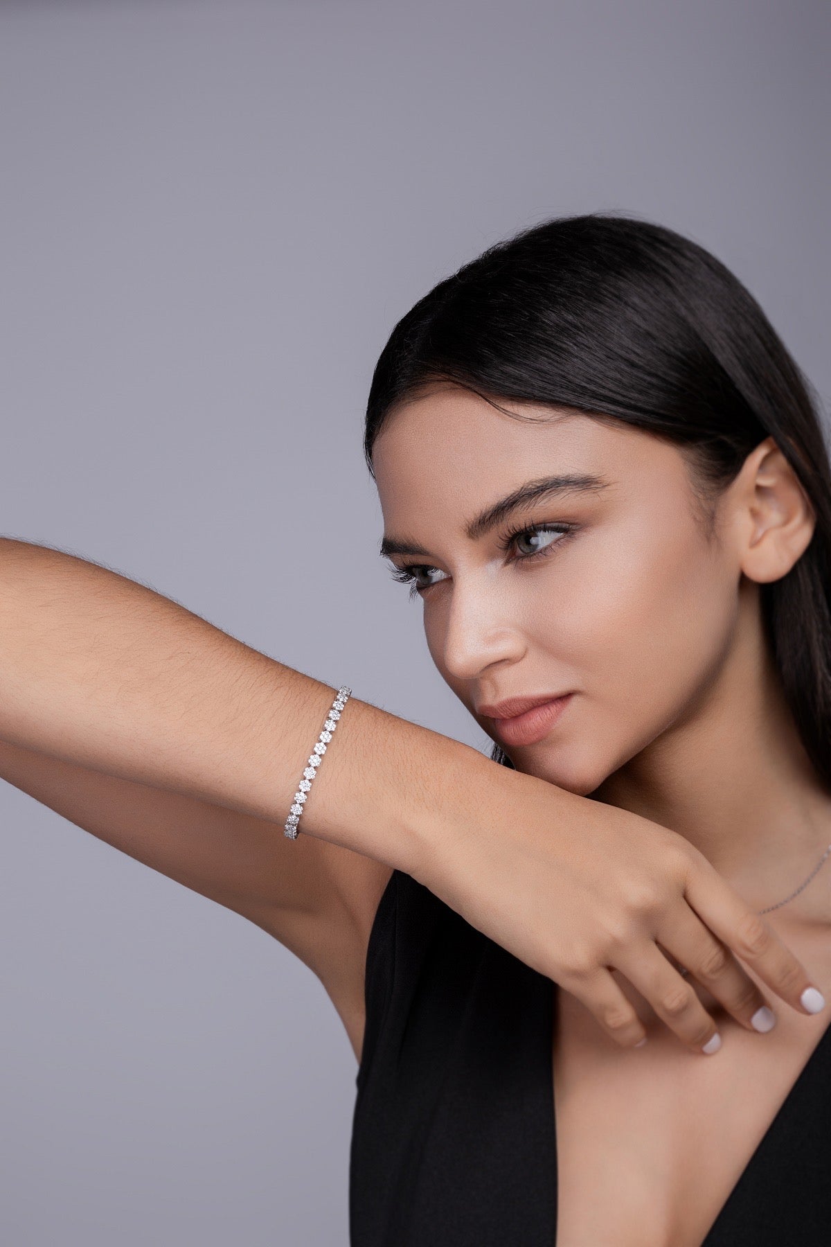Fiorame Moissanite Tennis Bracelet in Sterling Silver