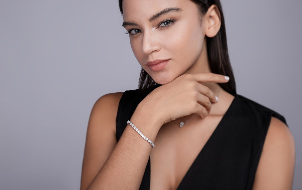 Fiorame Moissanite Tennis Bracelet in Sterling Silver