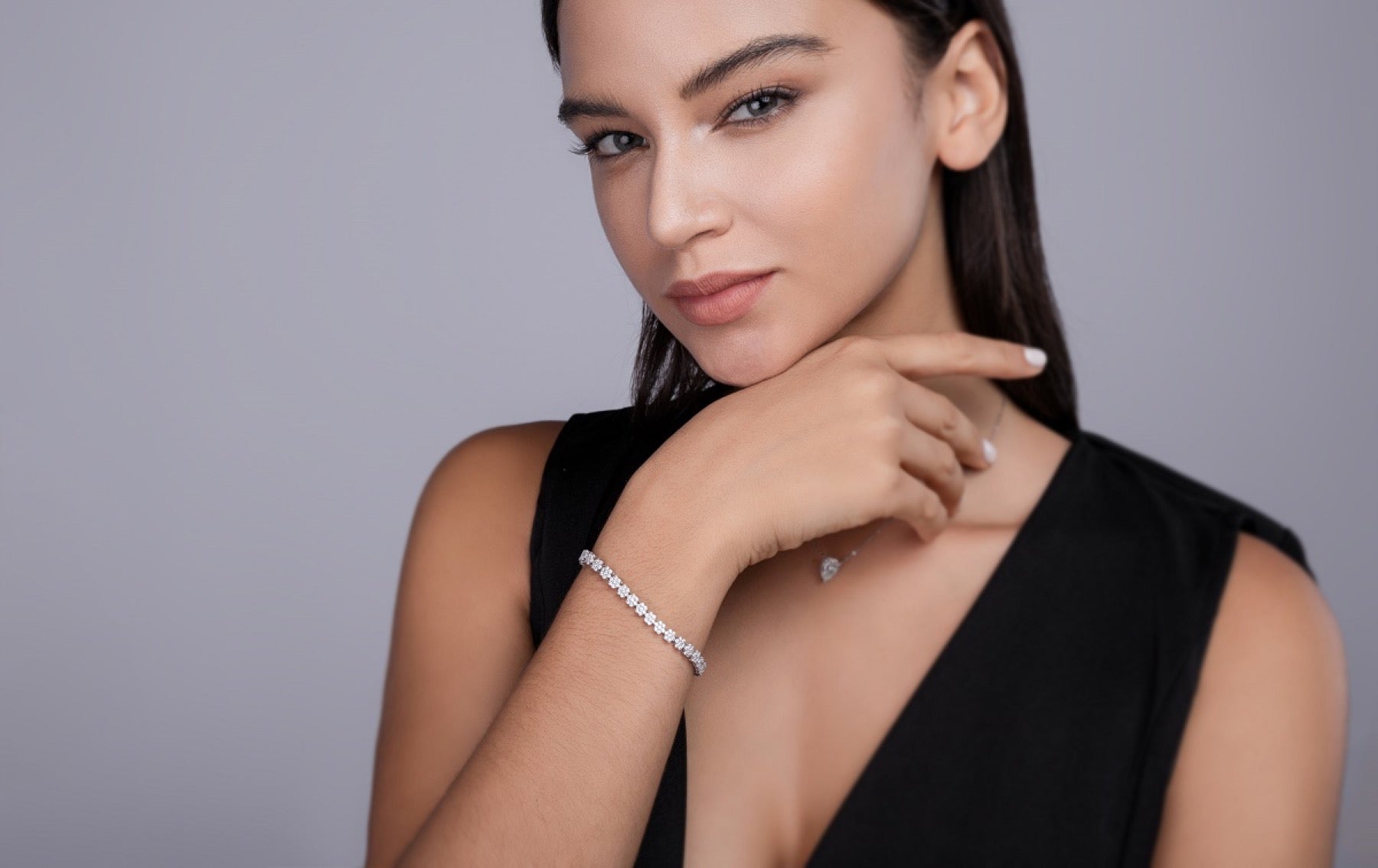 Fiorame Moissanite Tennis Bracelet in Sterling Silver