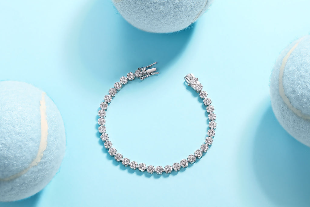 Fiorame Moissanite Tennis Bracelet in Sterling Silver