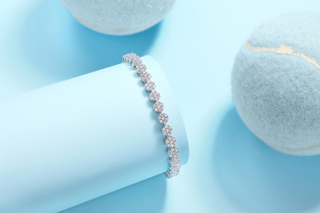 Fiorame Moissanite Tennis Bracelet in Sterling Silver
