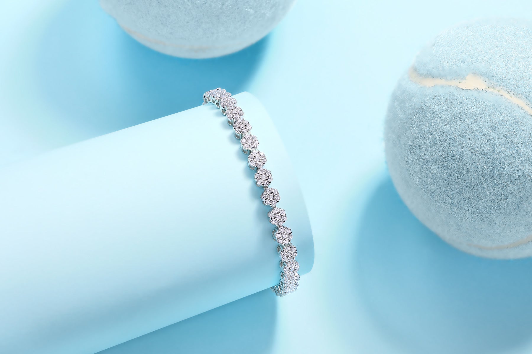 Fiorame Moissanite Tennis Bracelet in Sterling Silver