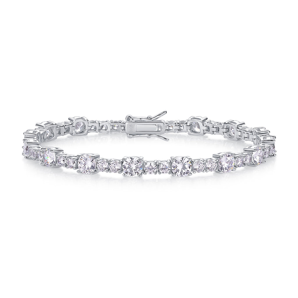 Slancio Moissanite Tennis Bracelet in Sterling Silver