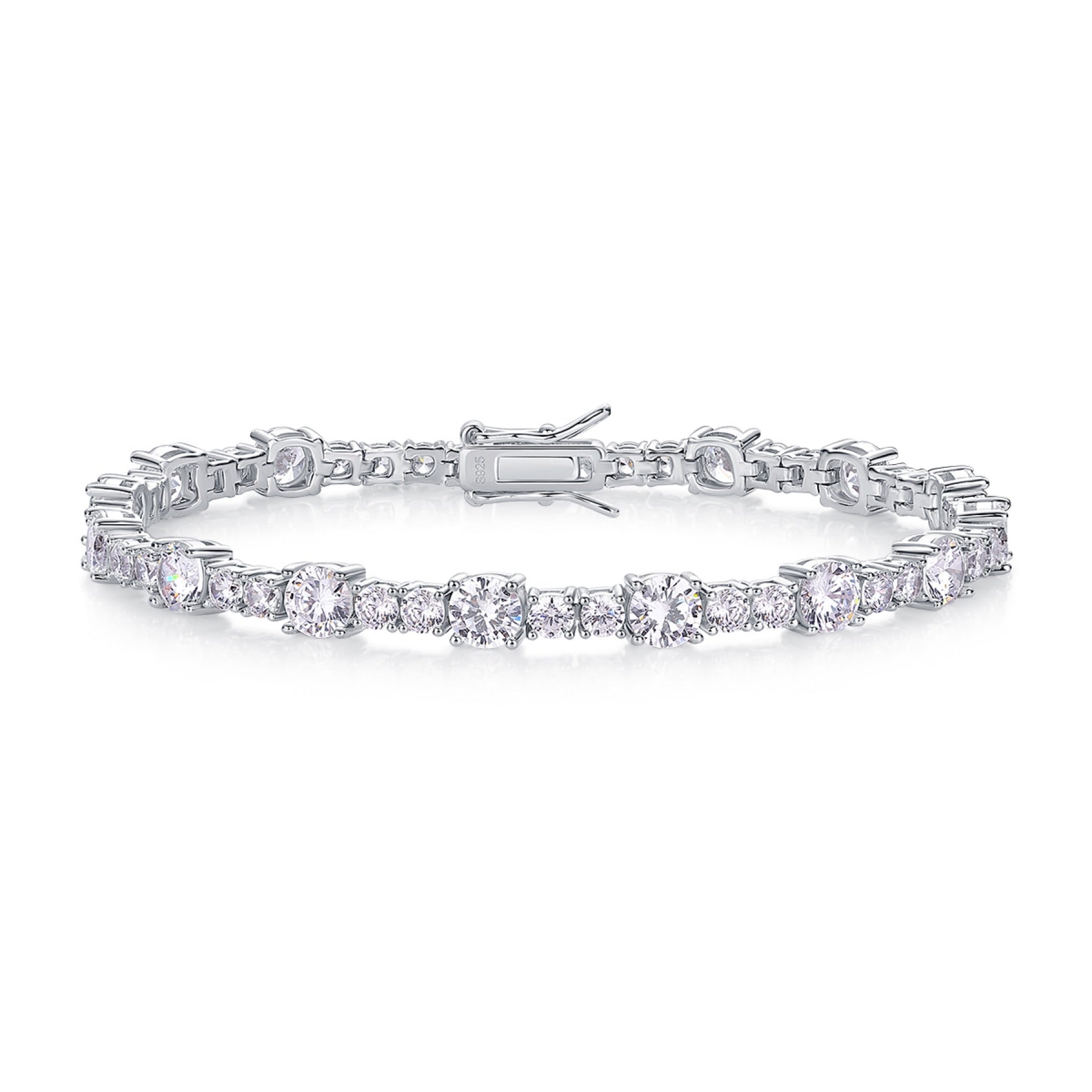 Slancio Moissanite Tennis Bracelet in Sterling Silver