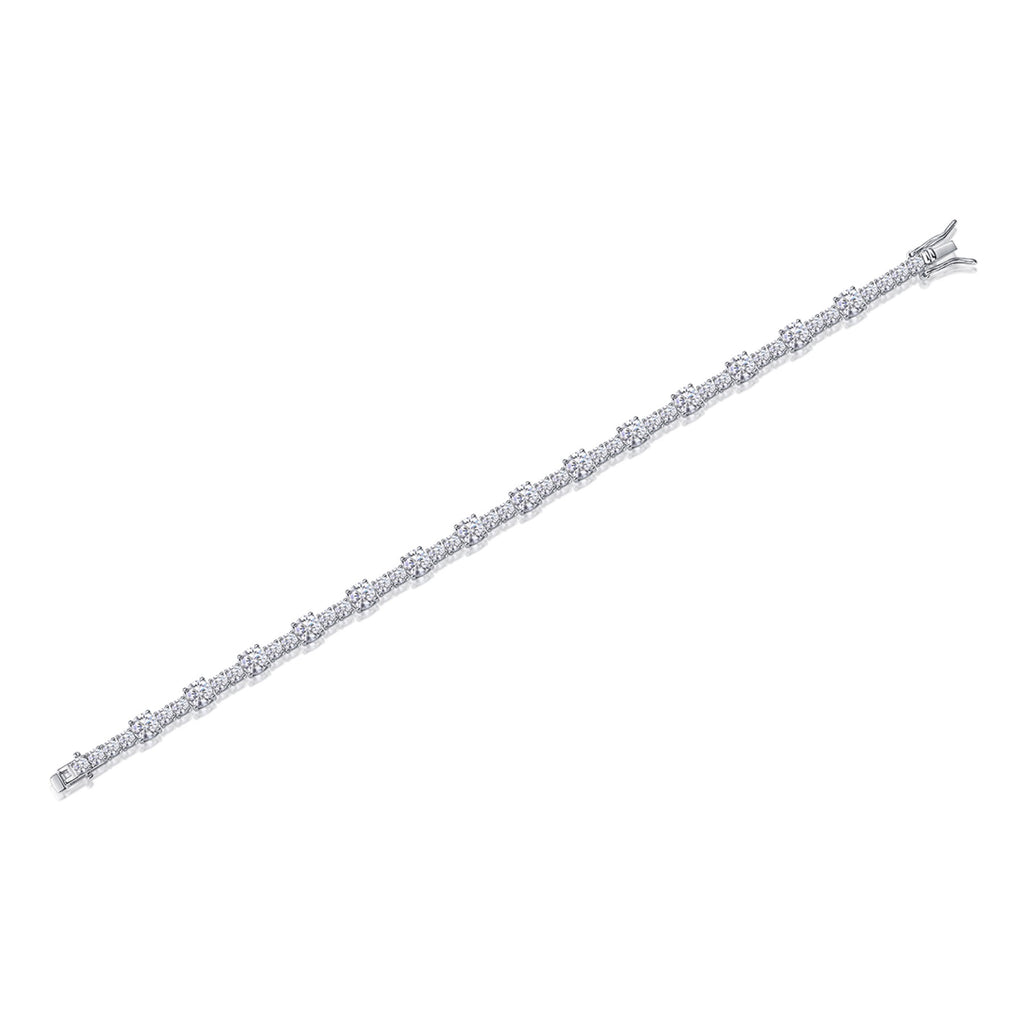 Slancio Moissanite Tennis Bracelet in Sterling Silver