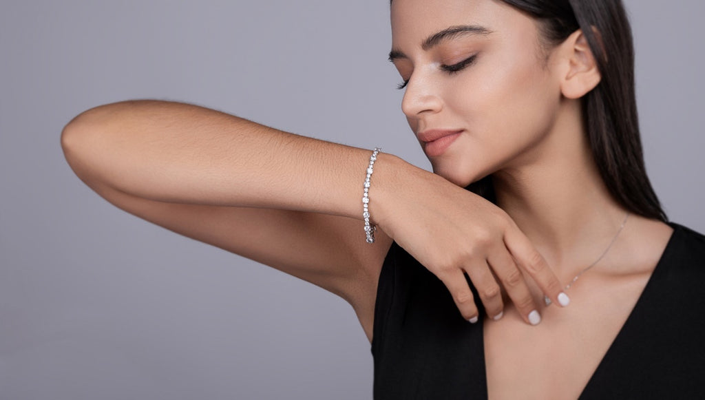 Slancio Moissanite Tennis Bracelet in Sterling Silver