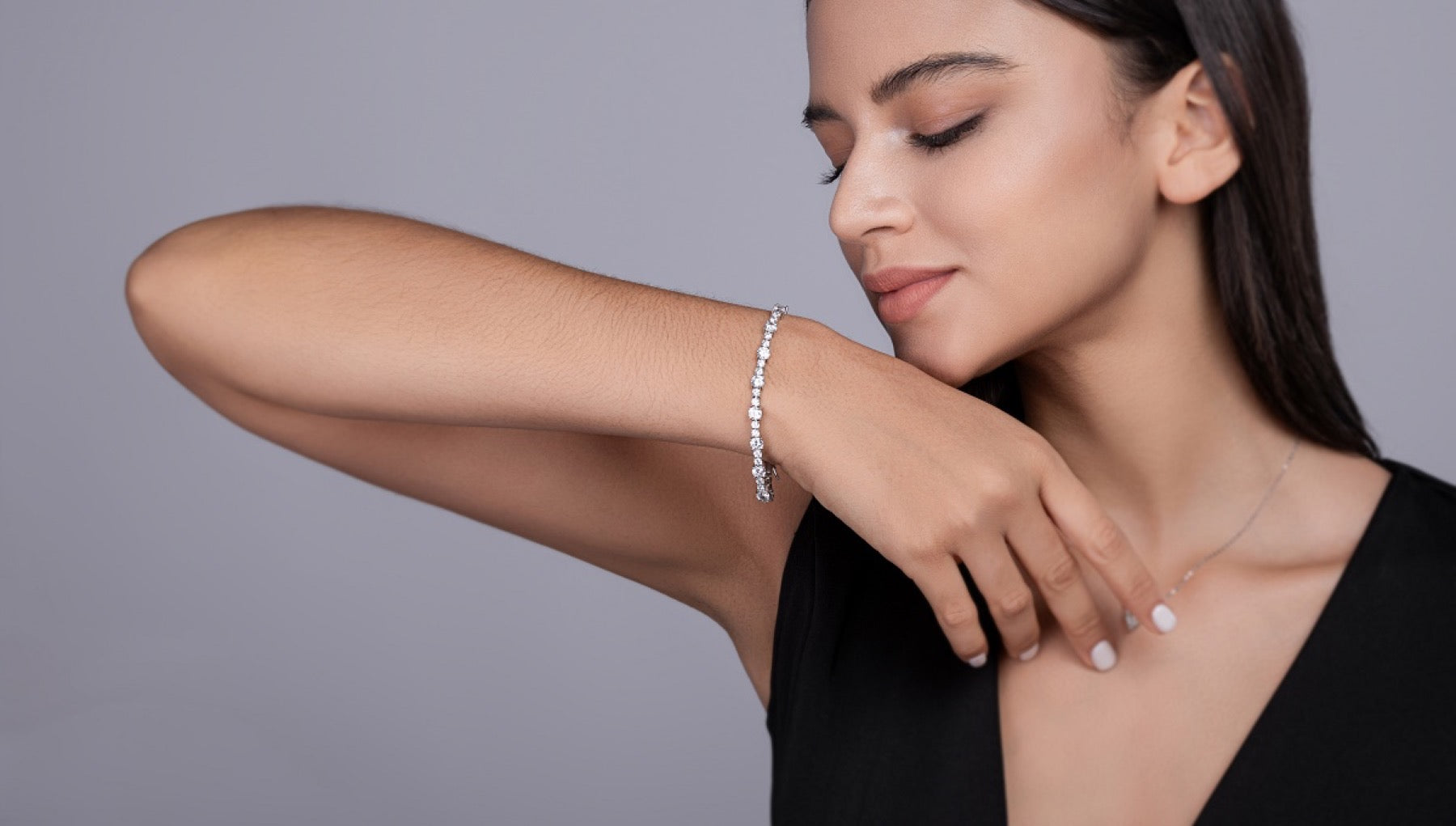 Slancio Moissanite Tennis Bracelet in Sterling Silver