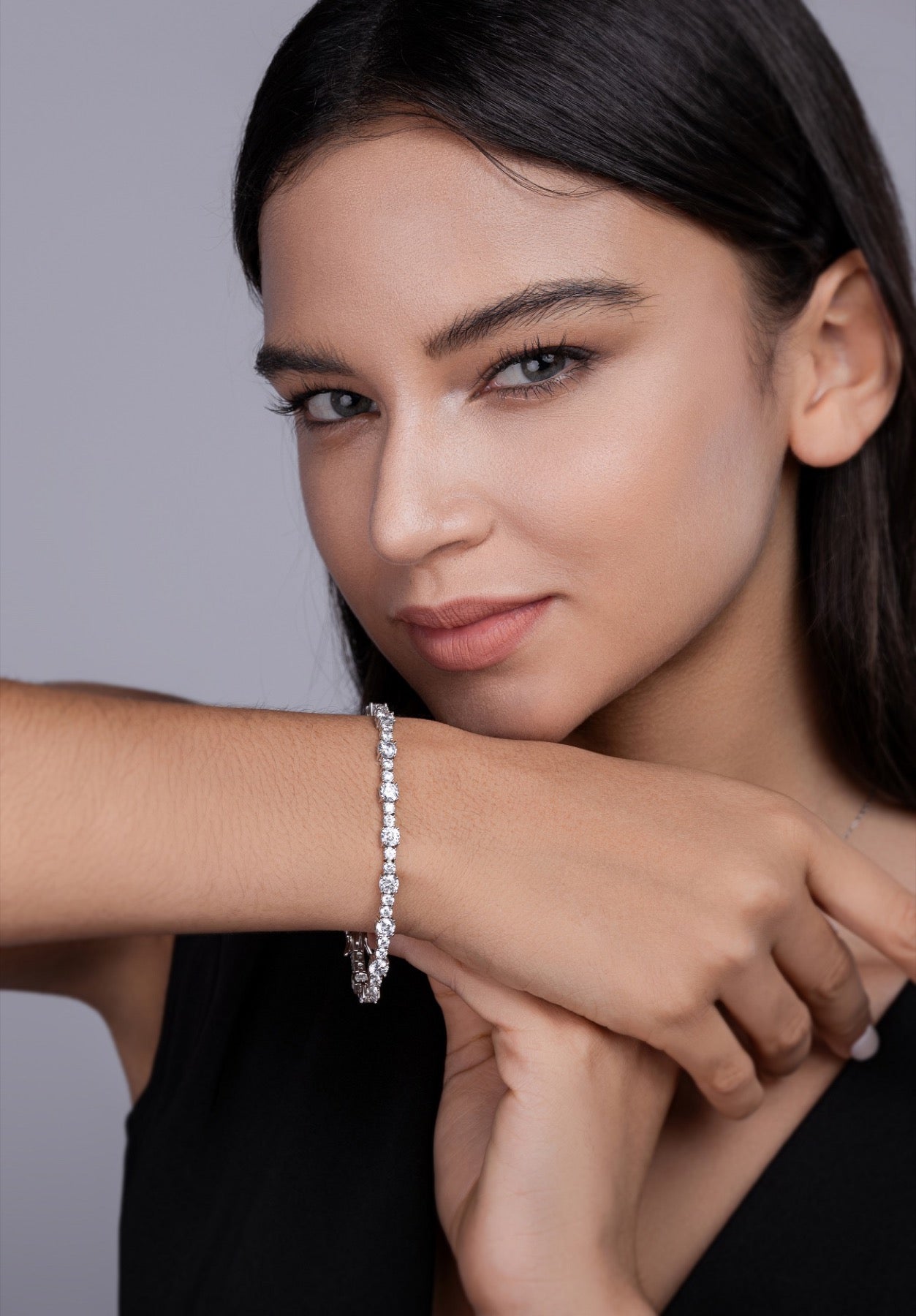 Slancio Moissanite Tennis Bracelet in Sterling Silver