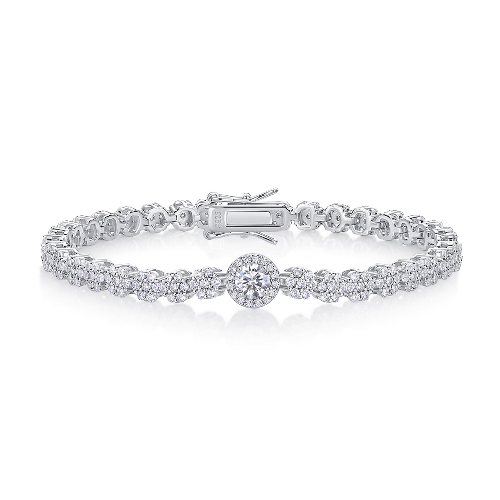 Sussurro Moissanite Tennis Bracelet in Sterling Silver