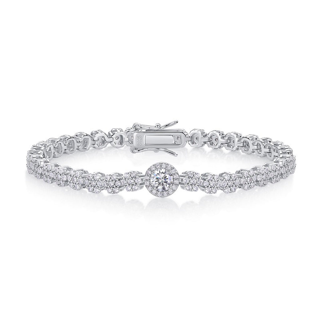 Sussurro Moissanite Tennis Bracelet in Sterling Silver