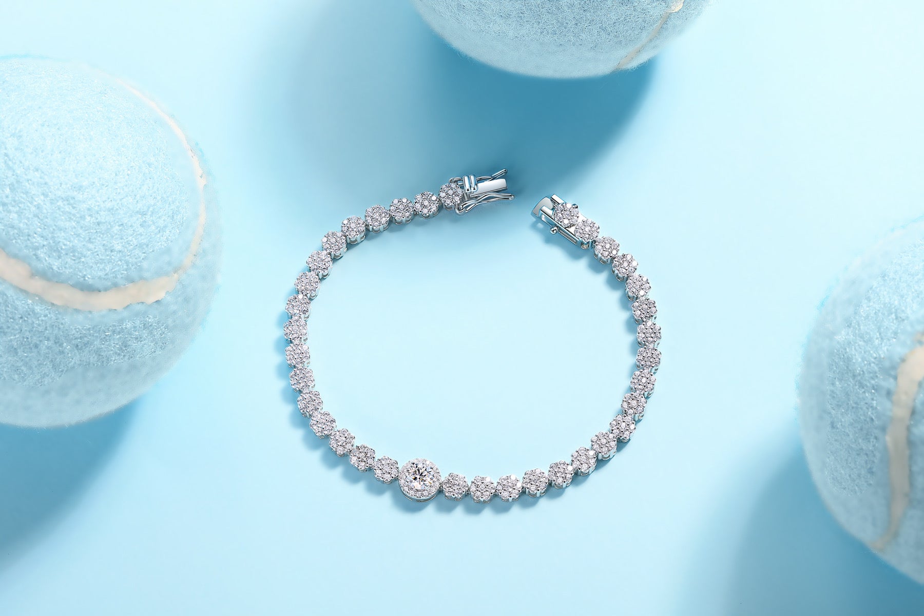 Sussurro Moissanite Tennis Bracelet in Sterling Silver