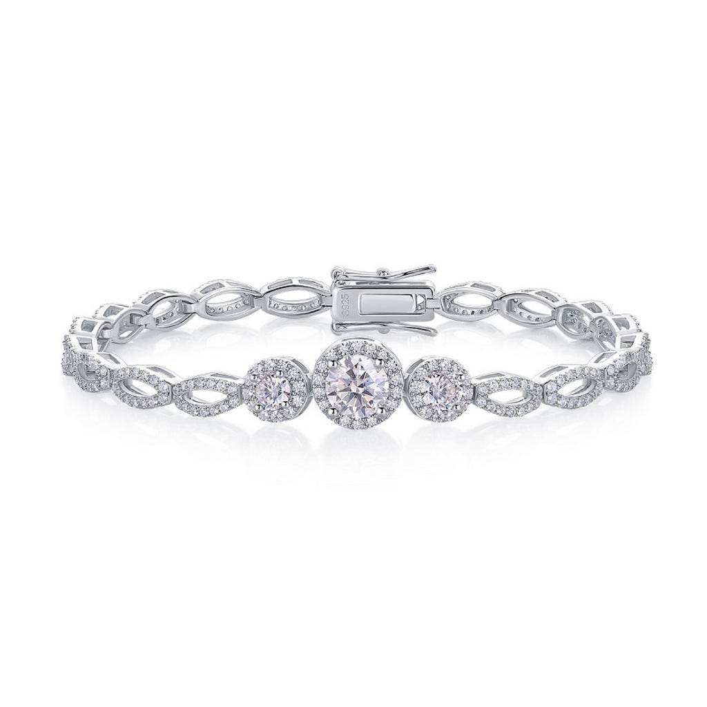 Eleganza Moissanite Tennis Bracelet in Sterling Silver