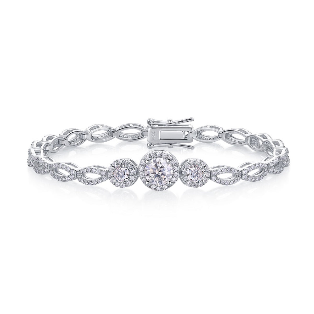 Eleganza Moissanite Tennis Bracelet in Sterling Silver