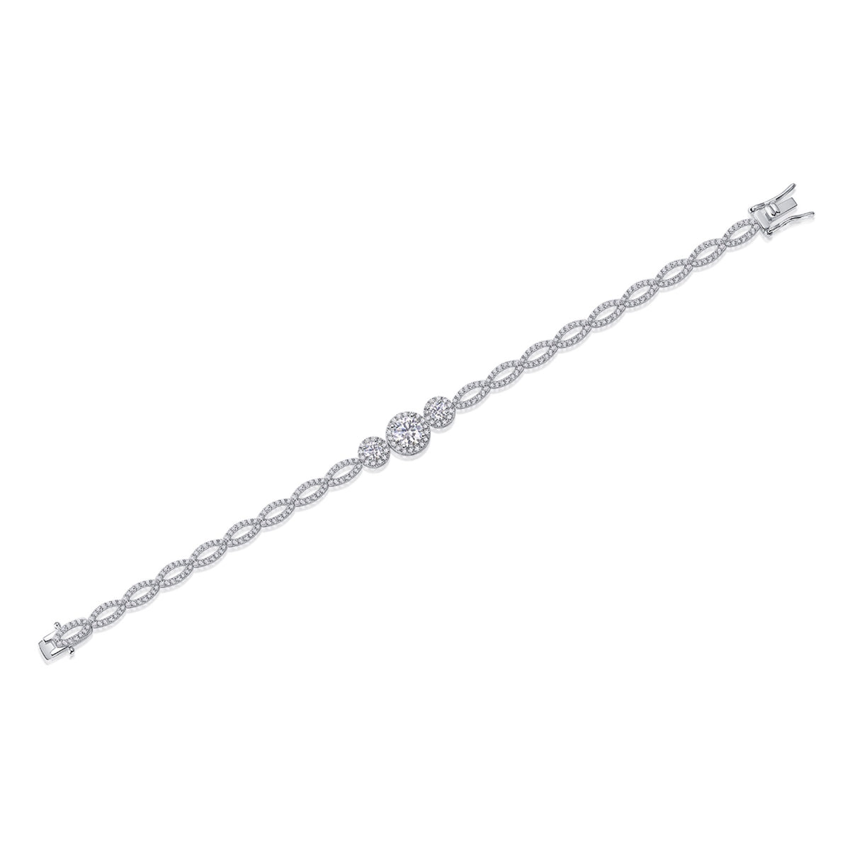 Eleganza Moissanite Tennis Bracelet in Sterling Silver