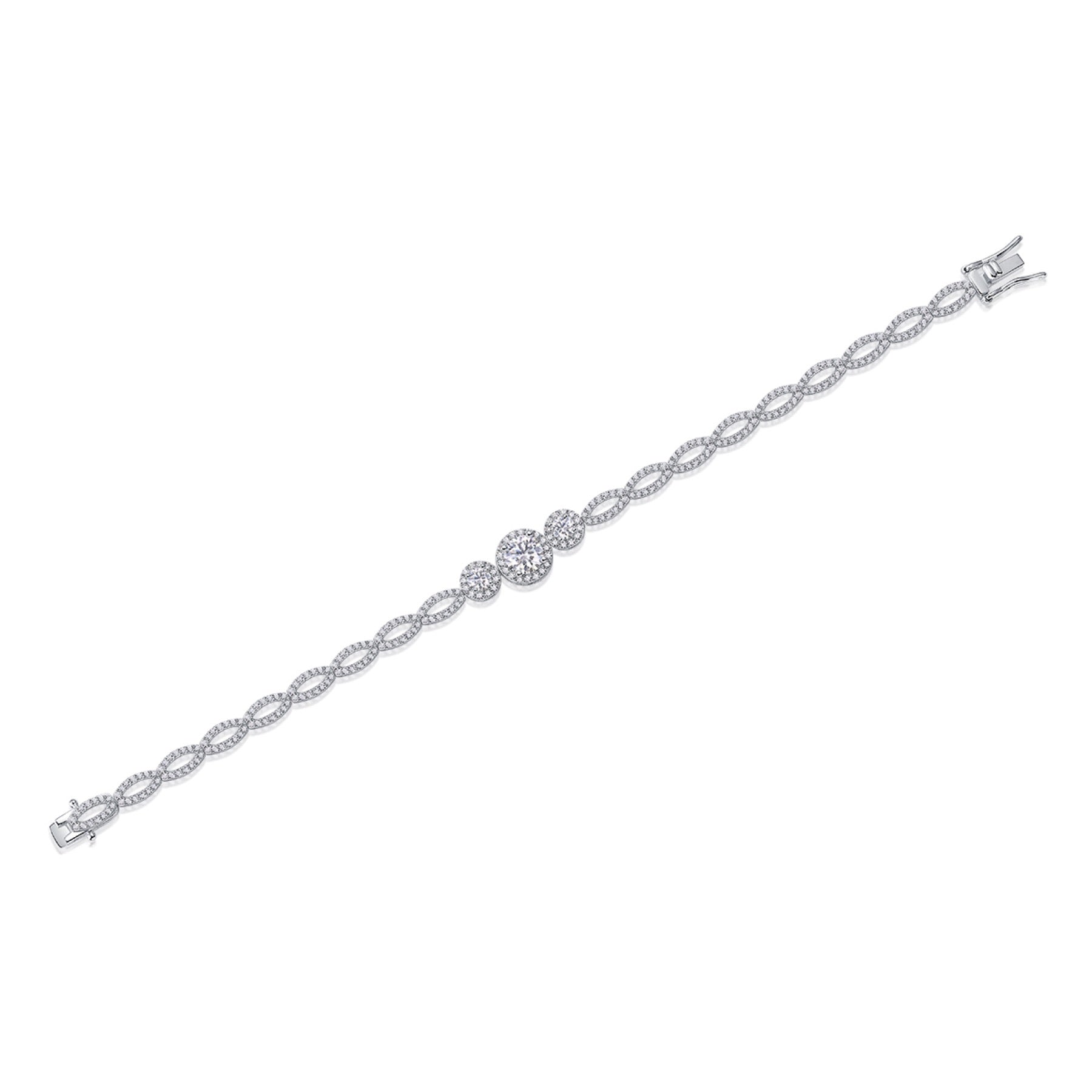 Eleganza Moissanite Tennis Bracelet in Sterling Silver