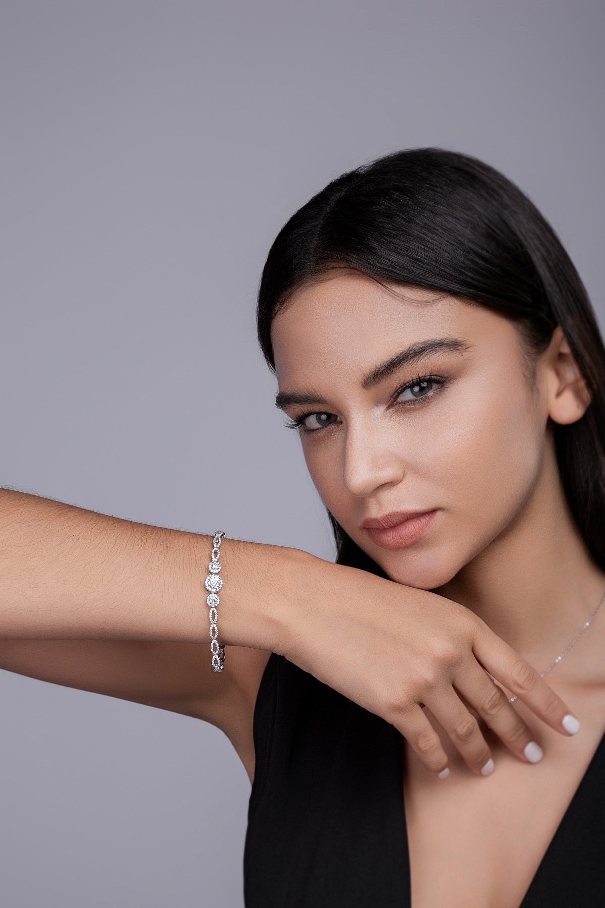 Eleganza Moissanite Tennis Bracelet in Sterling Silver