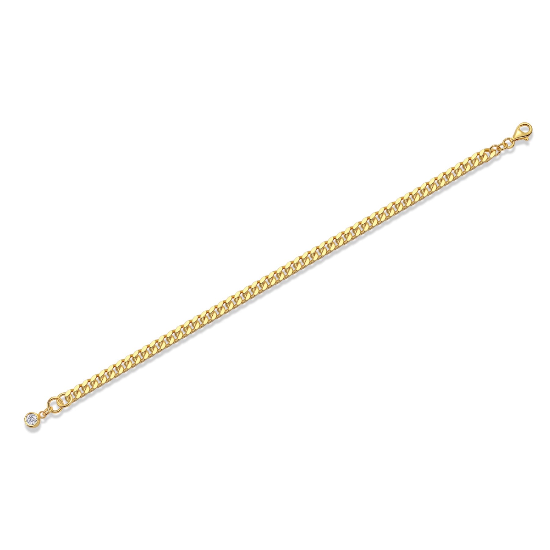Cubana Moissanite Chain Bracelet in Gold-Tone Sterling Silver