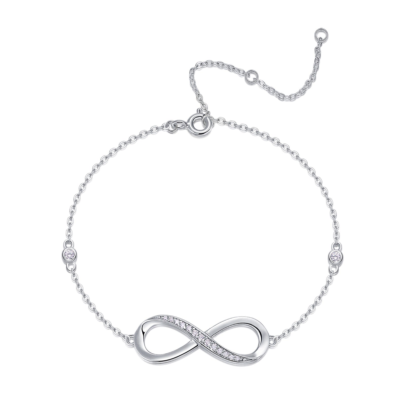 Cuorinfinito Moissanite Chain Bracelet in Sterling Silver