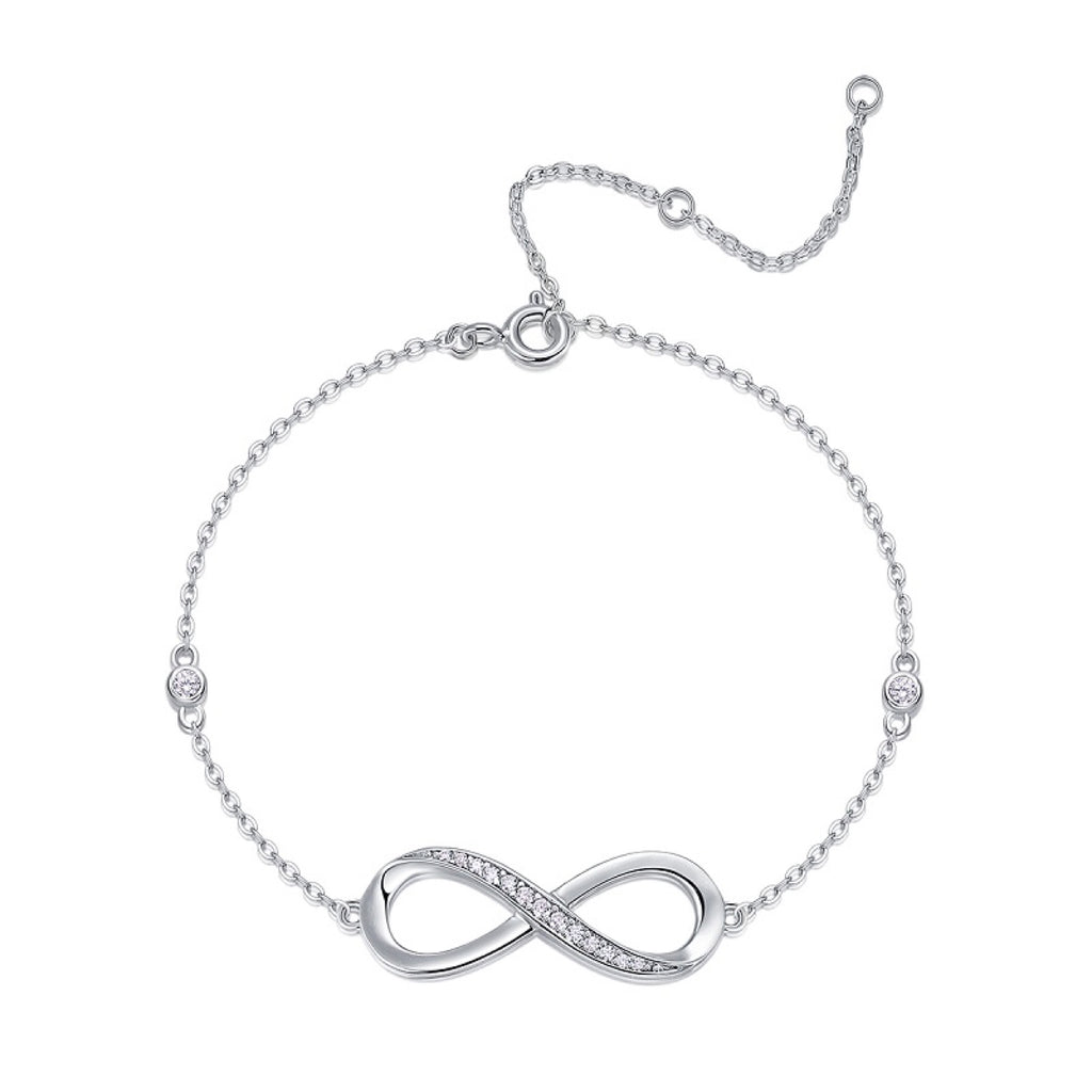 Cuorinfinito Moissanite Chain Bracelet in Sterling Silver