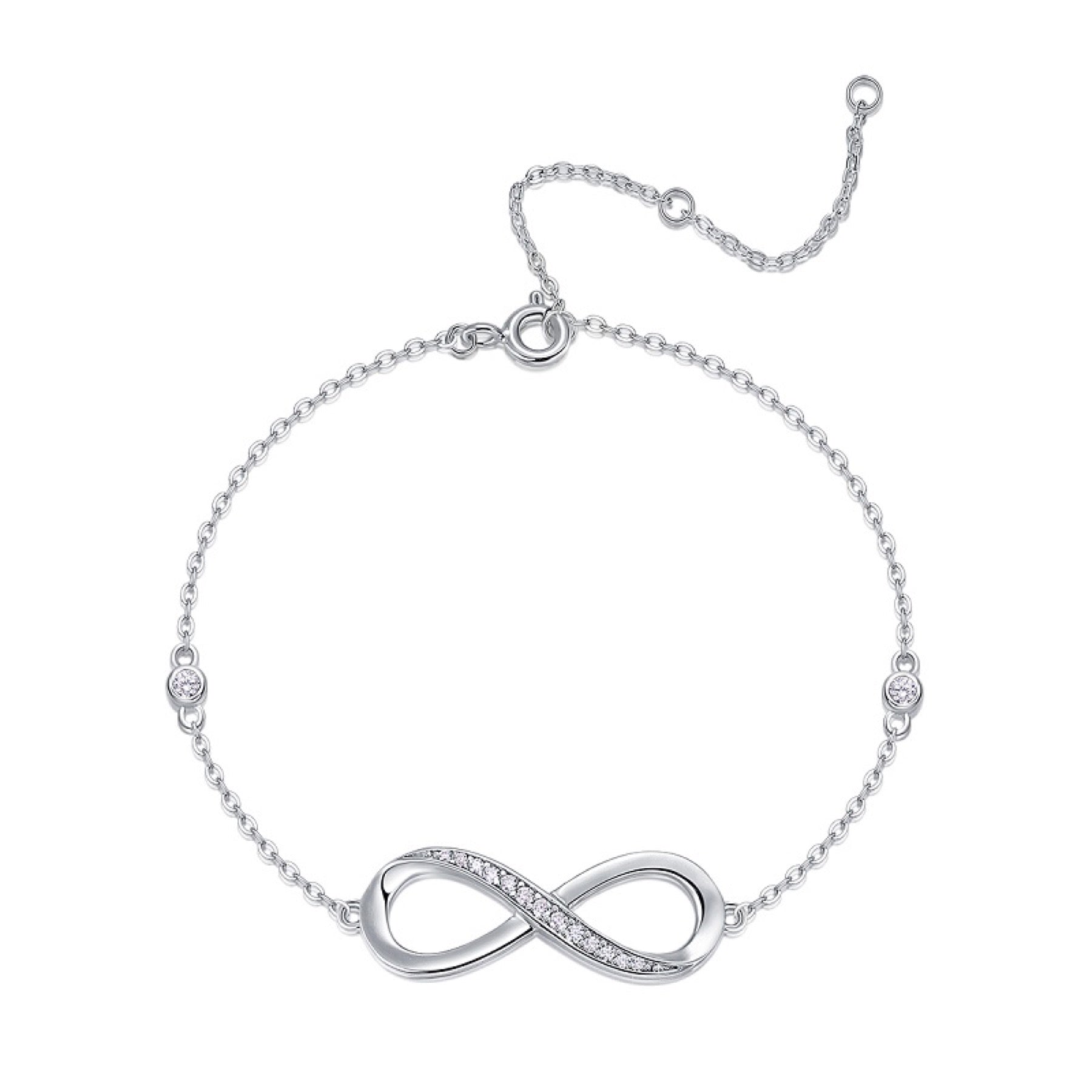 Cuorinfinito Moissanite Chain Bracelet in Sterling Silver