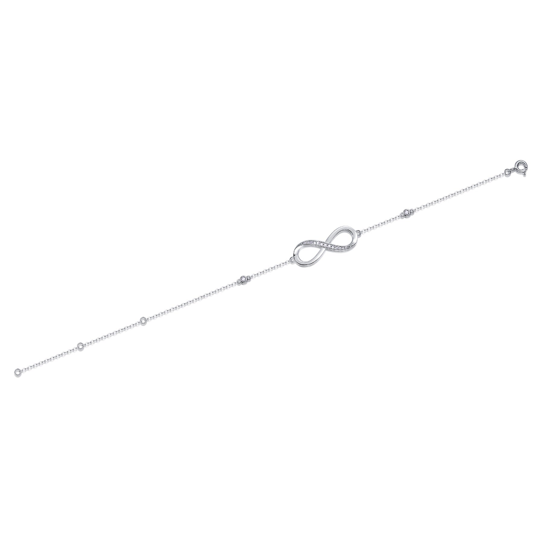 Cuorinfinito Moissanite Chain Bracelet in Sterling Silver