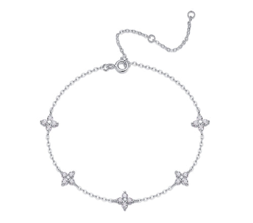 Astri Moissanite Chain Bracelet in Sterling Silver