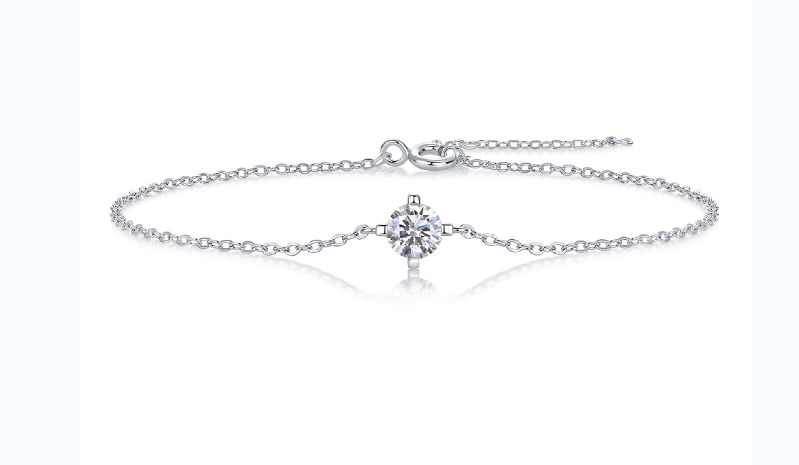 Catenacroce Moissanite Chain Bracelet in Sterling Silver