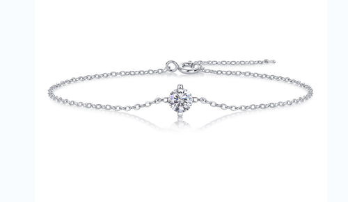 Catenacroce Moissanite Chain Bracelet in Sterling Silver