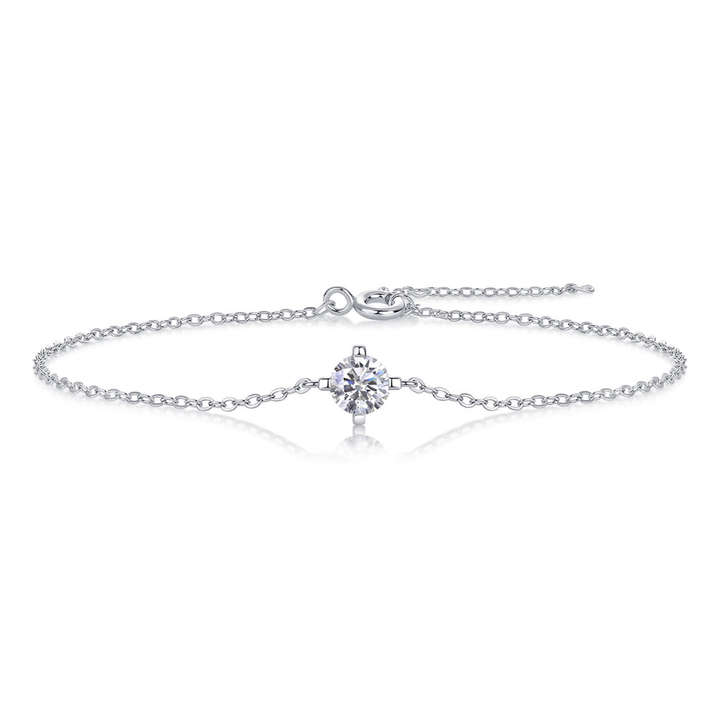 Catenacroce Moissanite Chain Bracelet in Sterling Silver