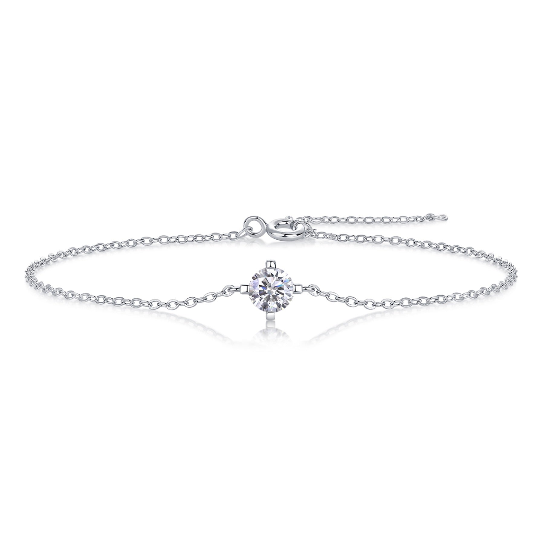 Catenacroce Moissanite Chain Bracelet in Sterling Silver