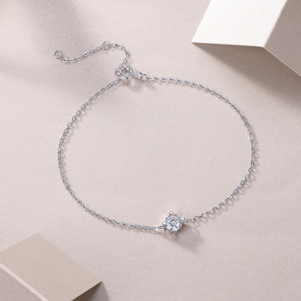 Catenacroce Moissanite Chain Bracelet in Sterling Silver
